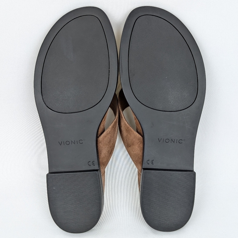 Vionic Agave Sandal Suede Thong Comfort Toe Post Monks Robe Brown 10 EU41 NWOB - Picture 11 of 16
